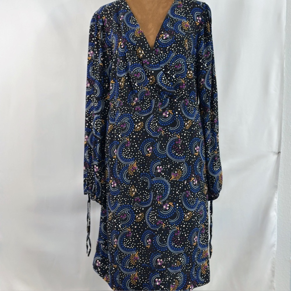 Anthropologie Black and Blue Long Sleeve‎ Dress